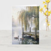 Carte Sympathy Lake Dock with Canada Geese (Fleur jaune)