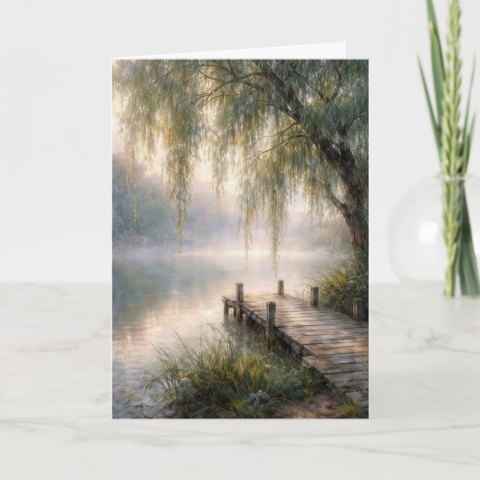 Carte Sympathy Lake Dock with Willow Tree (Devant)