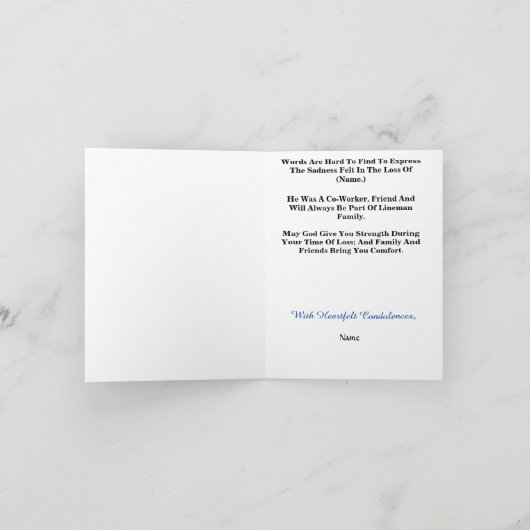 Carte Sympathy Lineman (Intérieur)