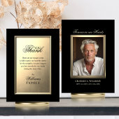Carte Sympathy Memorial Elegant or PHOTO Merci