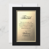 Carte Sympathy Memorial Elegant or PHOTO Merci (Devant)