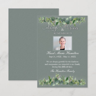 Carte Sympathy Memorial Toujours pour toujours souvenir