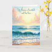 Carte Sympathy Ocean Surf et Sunrise (Fleur jaune)