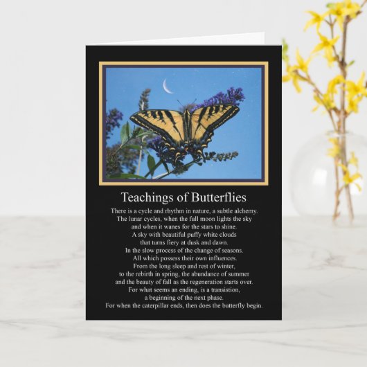 Carte Sympathy Papillon Transition Métaphysique (Fleur jaune)