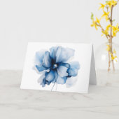 Carte Sympathy Prière florale bleue (Fleur jaune)