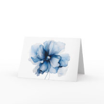 Carte Sympathy Prière florale bleue