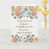 Carte Sympathy Sketchchy Floral Scripture Lord Bless (Fleur jaune)
