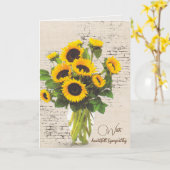 Carte Sympathy Sunflower Bouquet on Brick (Fleur jaune)