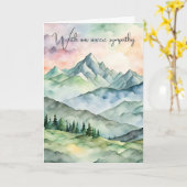 Carte Sympathy Watercolor Mountain Scene (Fleur jaune)