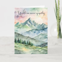 Sympathy Watercolor Mountain Scene