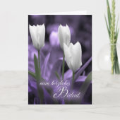 Carte Sympathy WhiteTulips de German Language (Devant)