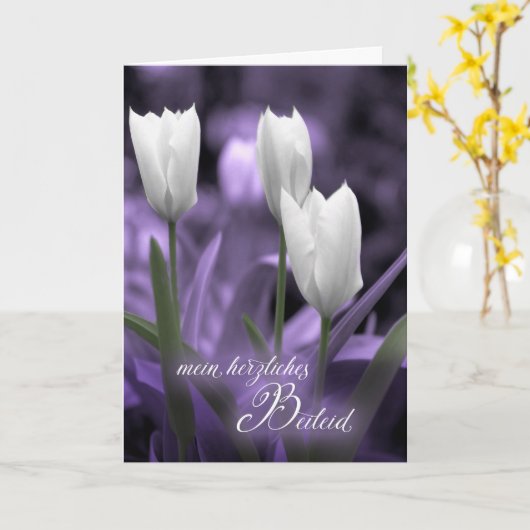 Carte Sympathy WhiteTulips de German Language (Fleur jaune)