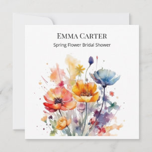 Carte Symphonie de fleurs sauvages : aquarelle colorée d