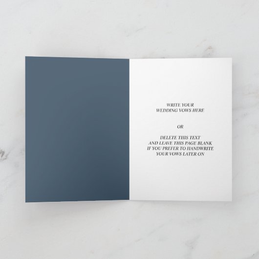 Carte Symphonie florale intemporelle en bleu Ses Vows Ma (Intérieur)