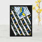 Carte Syndrome de Down Sensibilisation Drapeau Américain (Fleur jaune)