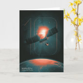 Carte Système solaire, 10 ans de Satelite Mars Maven (Fleur jaune)