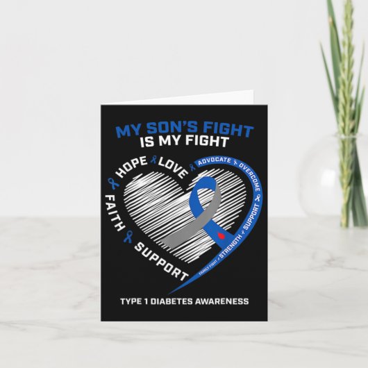 Carte T1d Maman Le combat de mon fils est mon combat Typ (Devant)