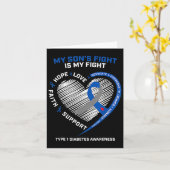 Carte T1d Maman Le combat de mon fils est mon combat Typ (Fleur jaune)