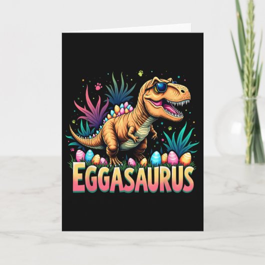 Carte T Eggasaurus Pâques Stegosaurus Dinosaure Garçons (Devant)
