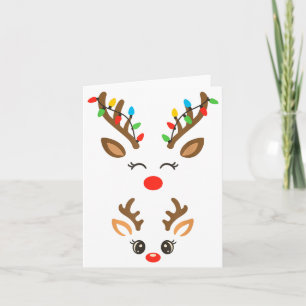 Carte T Grossesse de Noël Renne Lumières Xmas Nouvelle M