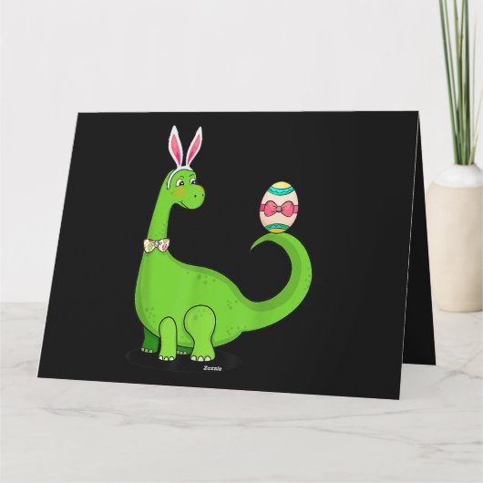 Carte T Rex Bunny Pâques Funny Dinosaur Oeufs Garçons En (Dos)