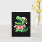Carte T-Rex Christmas Fun Dinosaur Saurus moche (Fleur jaune)