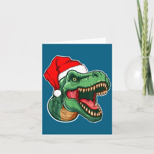 Carte T-rex de Noël (Devant)