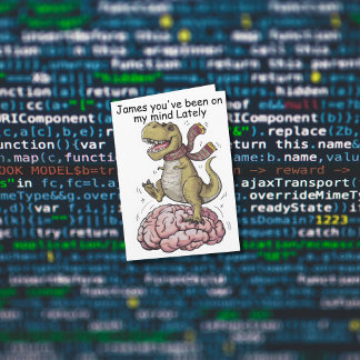 Carte T-Rex debout sur le cerveau