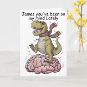 Carte T-Rex debout sur le cerveau (Fleur jaune)