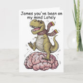 Carte T-Rex debout sur un cerveau (Devant)