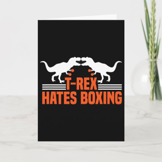 Carte T-rex déteste la boxe - Boxe Sparring Kick Boxing  (Devant)