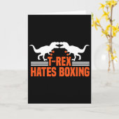 Carte T-rex déteste la boxe - Boxe Sparring Kick Boxing  (Fleur jaune)