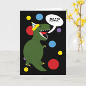 Carte T-Rex Dinosaur Anniversaire (Fleur jaune)