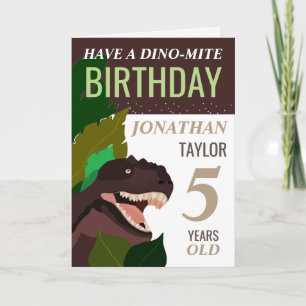 Carte T Rex Dinosaur Anniversaire des enfants