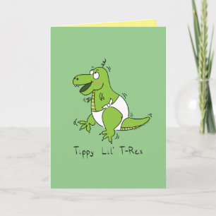 Carte T-Rex Dinosaur Bébé mignon Dessin