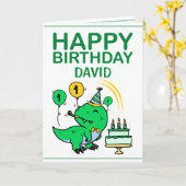 Carte T-Rex Dinosaur Grandson 1er anniversaire (Fleur jaune)