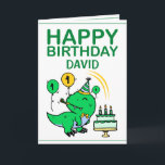 Carte T-Rex Dinosaur Grandson 1er anniversaire<br><div class="desc">Mignon Vert T-Rex Dinosaur Grand-fils 1er anniversaire, ce design est pour quiconque cherche quelque chose de gentil pour un petit garçon à son 1er anniversaire. Si vous cherchez des invitations pour 1er anniversaire, surtout pour votre petit-fils, celle-ci est parfaitement ce dont vous avez besoin. Le design comprend un dinosaure mignon...</div>
