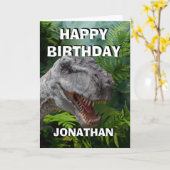 Carte T Rex Dinosaur Jurassic (Fleur jaune)