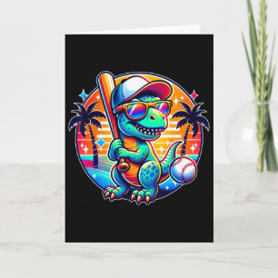 Carte T-rex dinosaure drôle pour enfants garçons tout-pe