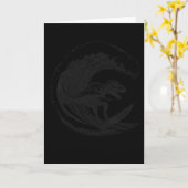 Carte T-rex Dinosaure Surfant sur une Planche de Surf Su (Fleur jaune)