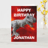 Carte T REX fête d'anniversaire (Fleur jaune)