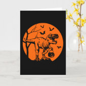 Carte t rex halloween dinosaure cadeau pour lui (Fleur jaune)