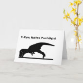 Carte T-Rex Hates Pushups Push up Humour drôle (Fleur jaune)