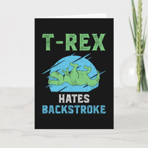 Carte T-Rex Hates Retour Baignade Nage Nage Amusant