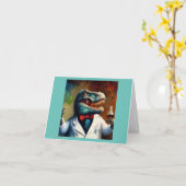 Carte T Rex Mad Scientifique (Fleur jaune)