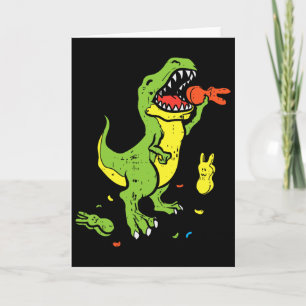 Carte T-Rex mangeant un lapin Funny Pâques Amoureux des