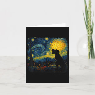 Carte T Rex Nuit Étoilée Van Gogh Dinosaus Cadeaux Homme