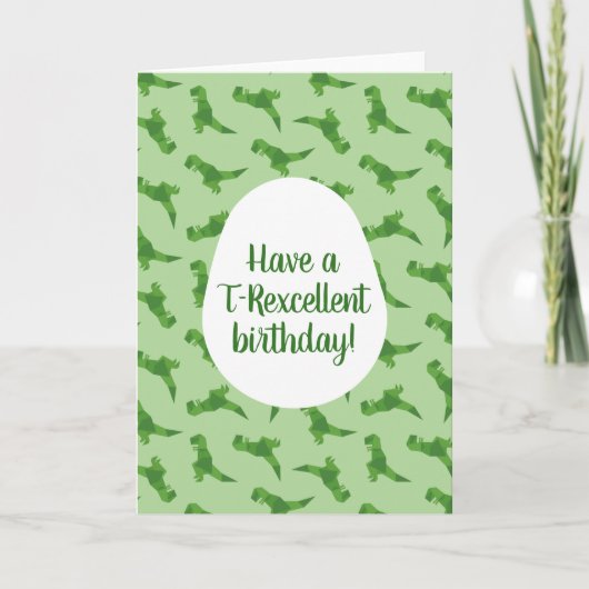 Carte T-Rex Origami (Devant)