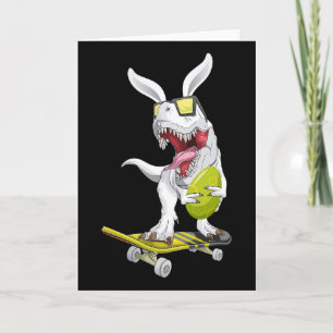 Carte T Rex Pâques Dinosaure Lapin Tenant Un Œuf Et Ska
