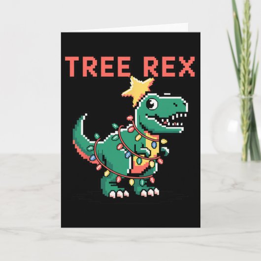 Carte T-Rex Pull Ugly Christmas Sweater Dinosaure Noël (Devant)